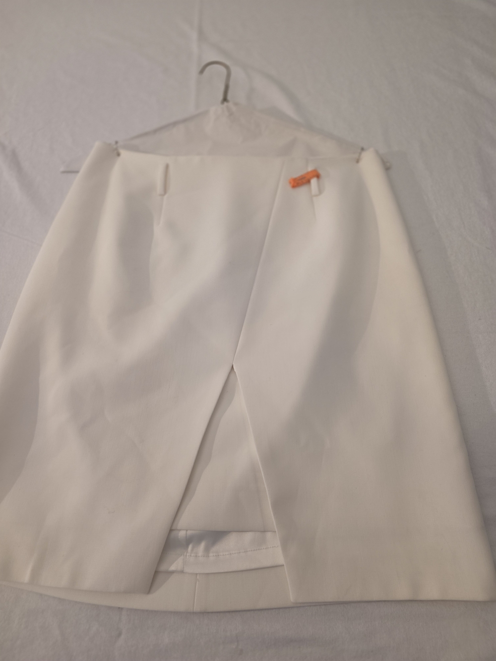 White House Black Market White Skirt with Front Slit
